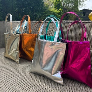 Personalised Metallic Tote Bag, Metallic Bag, Tote Bag, Bag, Shoulder Bag, Purse, Wallet, Beach Bag, Day Bag, Shopping Bag, Personalised Bag zdjęcie 1