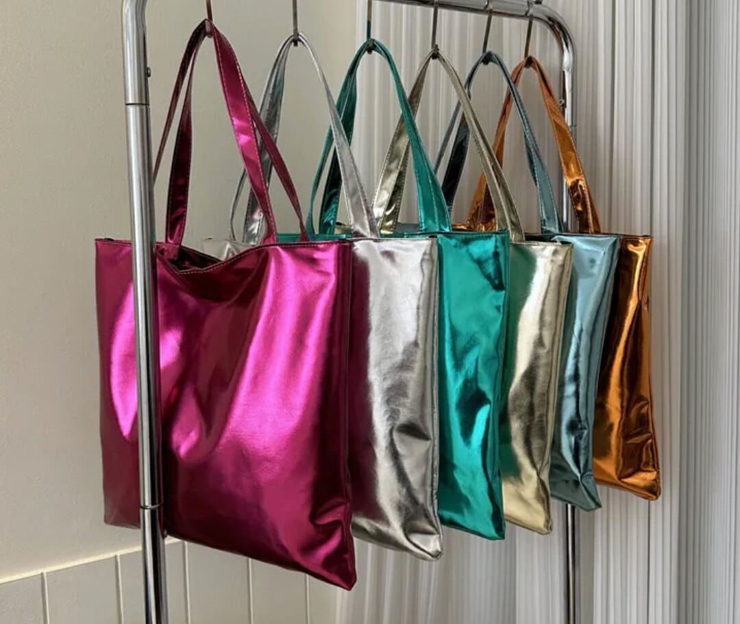 Metallic Leather Bag - Etsy