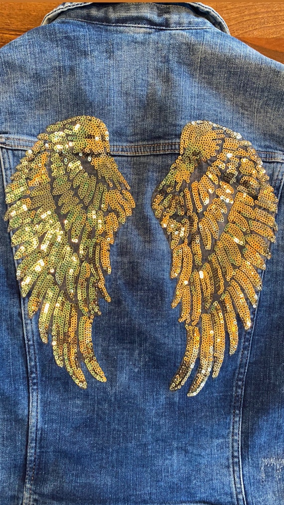 Girls Angel Wings Denim Jacket