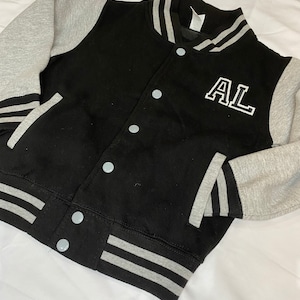 Personalised Varsity Jacket, Sport Jacket, Baseball Jacket, Personalised Kids Varsity Jacket, Named Jacket, Number, Initials, Varsity image 3