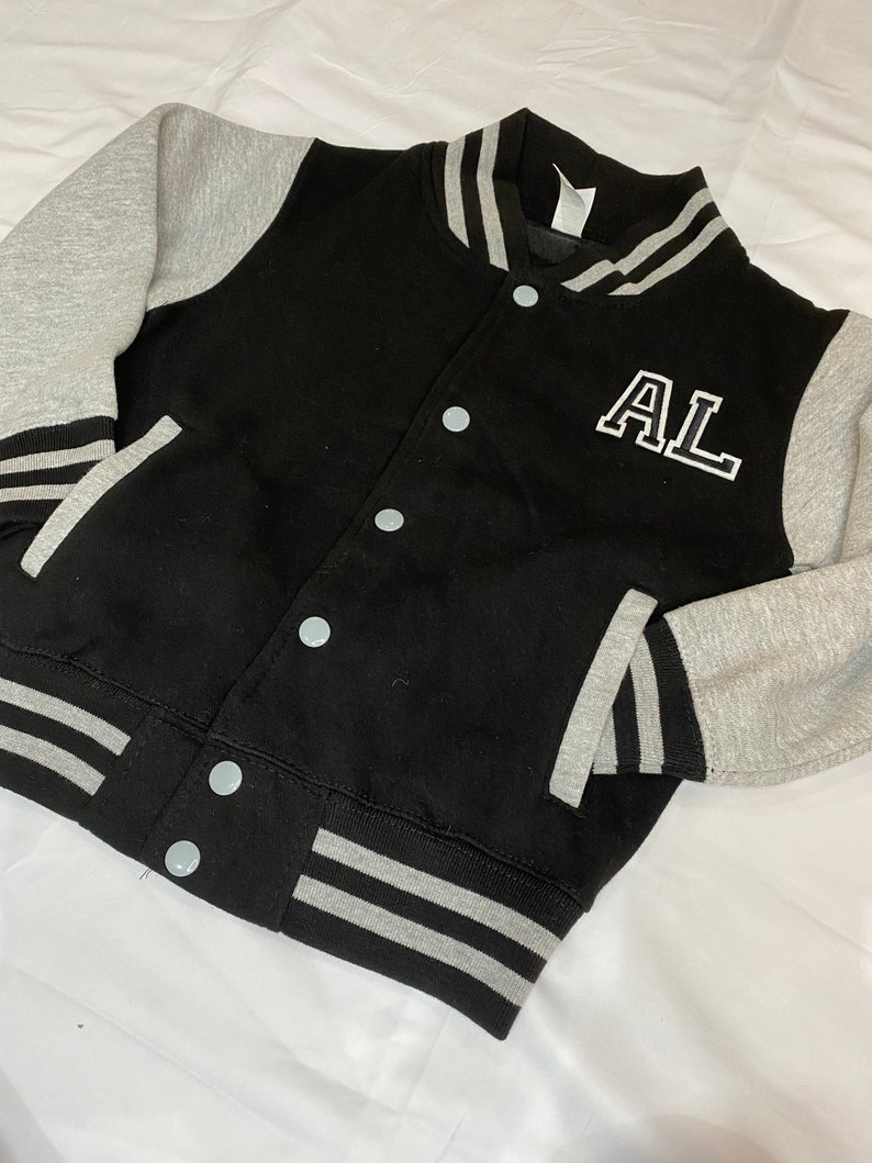 Personalised Varsity Jacket, Sport Jacket, Baseball Jacket, Personalised Kids Varsity Jacket, Named Jacket, Number, Initials, Varsity image 3