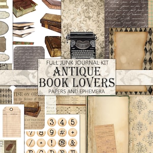 Zestaw dziennika Antique Library Junk, zabytkowa książka, miłośnik książek, strony dziennika, efemerydy, wycinanie precyzyjne, zdobienie albumu, zestaw do rękodzieła do druku
