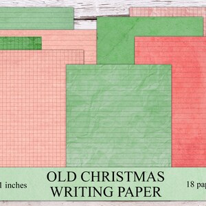 Digitaal oud kerstbriefpapier, winterjunkjournaal, afdrukbare ambachtelijke kit, grafiek, gevoerd, blanco ephemera, collage, kieskeurig gesneden, download