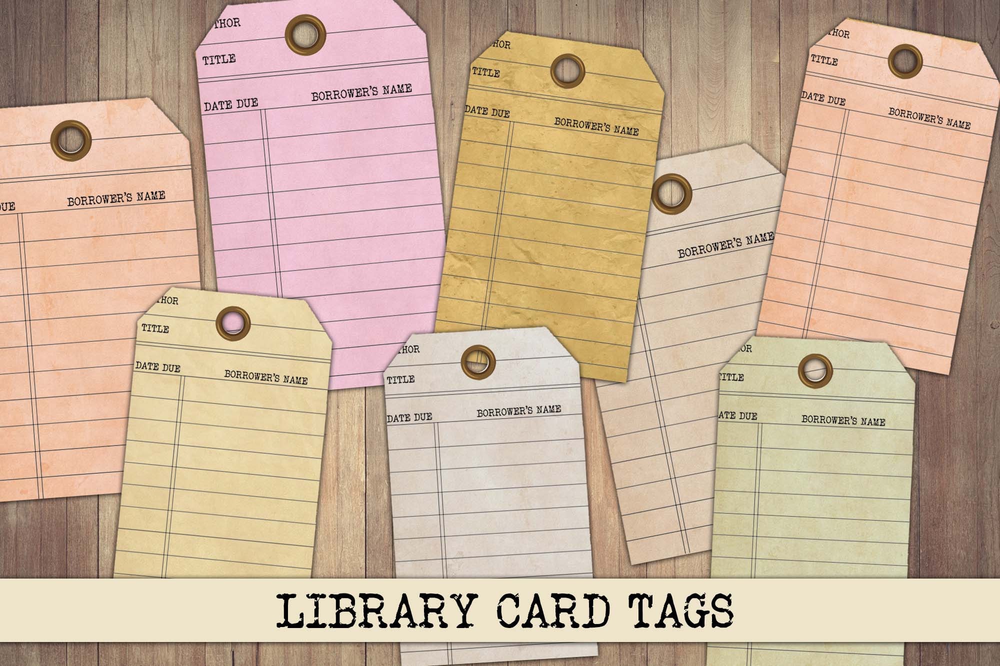 Vintage Library Card Tags: Junk Journal Ephemera (digital Download) - Etsy