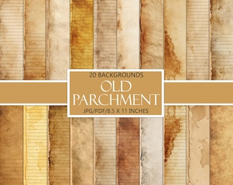 Old Parchment Paper Background: Distressed Blank and Lined Pages (Digital)