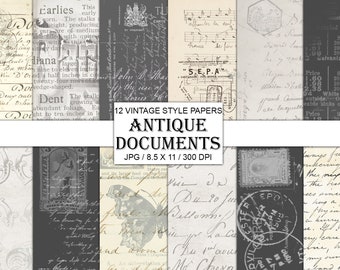 Antique Document Paper: Vintage Ephemera for Junk Journals (Digital Download)