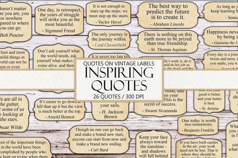 Making Labels Quotes Inspirational Quote Labels: Vintage Ephemera Scraps (digital Download ...