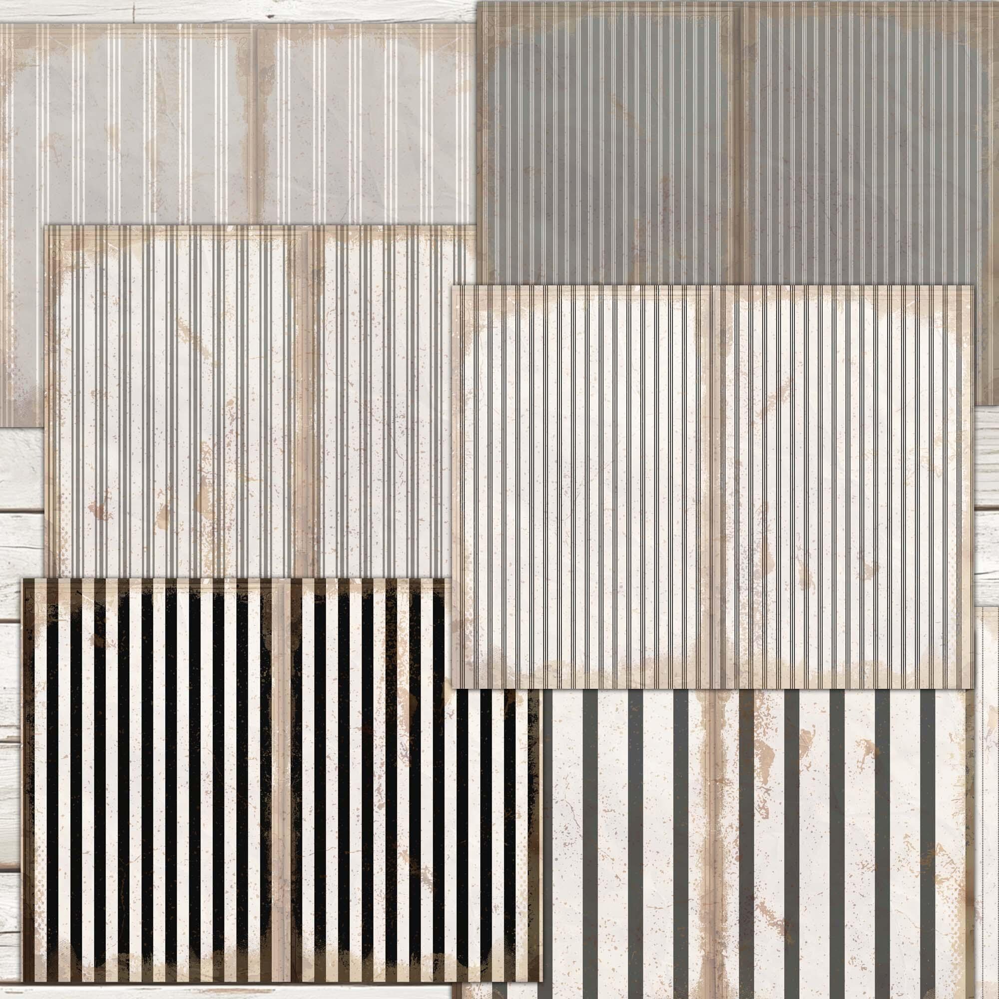 Vintage Ticking Stripe Junk Journal Paper: Black & White Ephemera ...