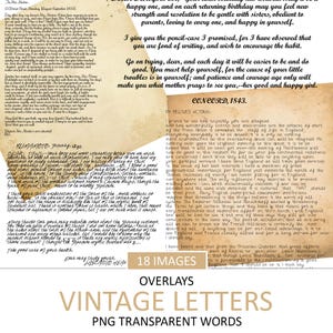 Superpositions de lettres anciennes, ancienne correspondance authentique, texte vintage, motif Photoshop, superposition numérique, démodé, téléchargement immédiat
