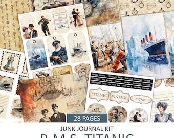 Vintage Titanic Junk Journal Kit: Printable Ephemera (Digital Download)