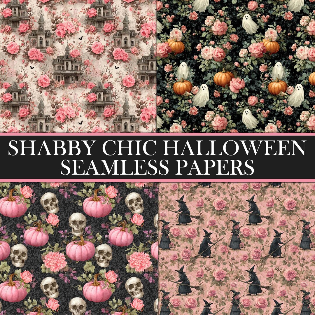 Vintage Halloween Seamless Papers, Shabby Chic Patterns (PDF & JPG) - Etsy