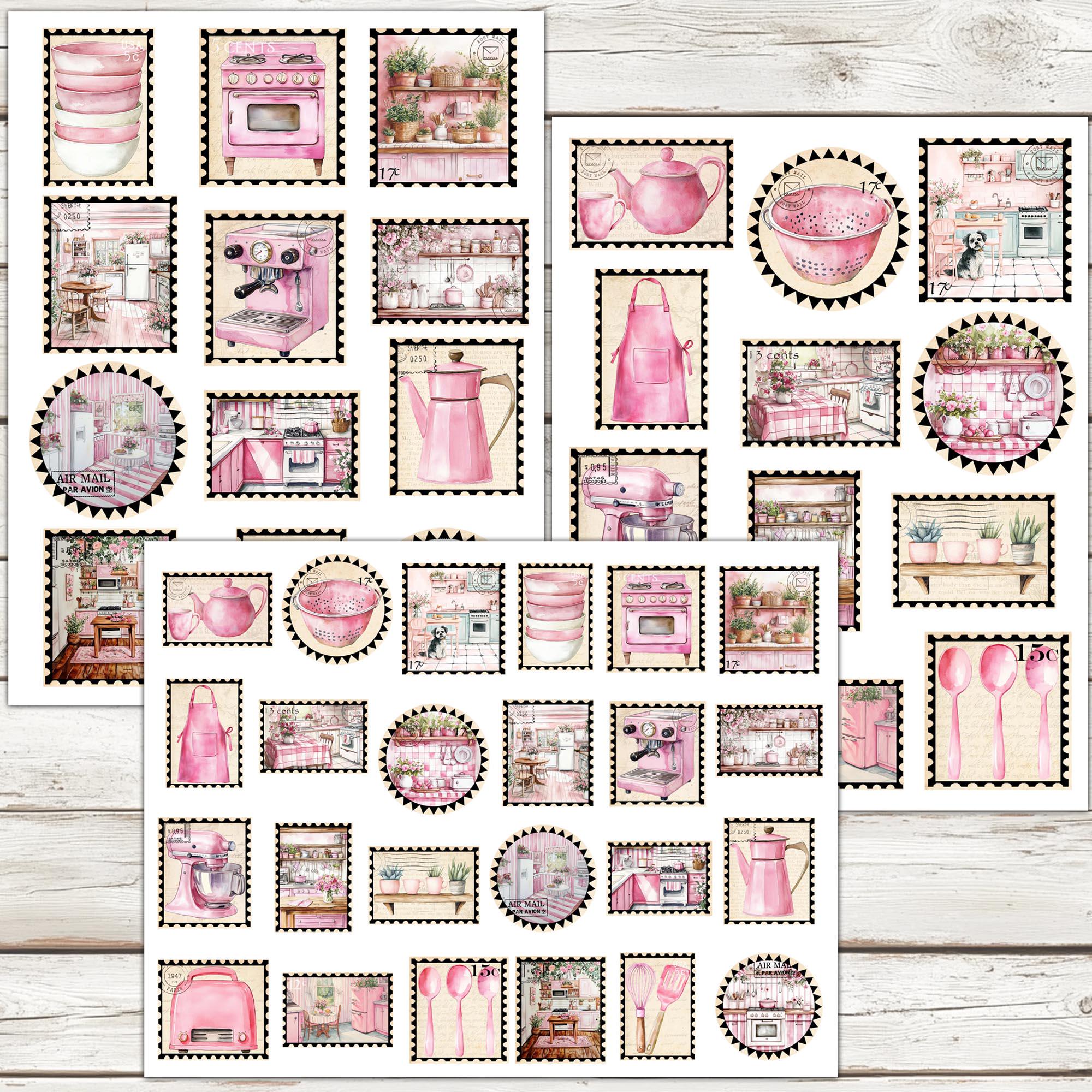 Carta Scrapbook Vintage XERE 40 Fogli 15x15 Cm - Ephemera Rosa Per Journaling E Album DIY - 5