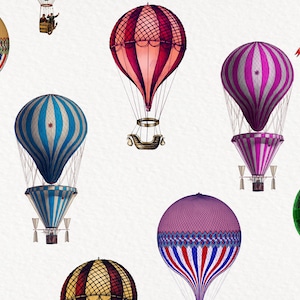 Vintage Hot Air Balloon Clipart, Antique Images, Authentic ...