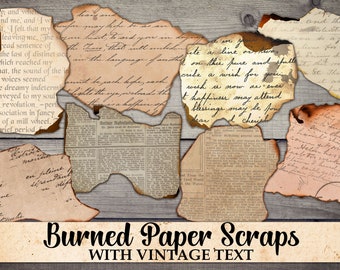 Recortes de papel quemados: Efímeras de escritura a mano vintage (Descarga digital)