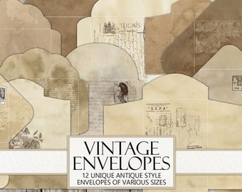 Printable Vintage Envelopes: Coffee Stained Ephemera (Digital Download)