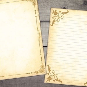 Printable Vintage Border Paper, Antique Junk Journal Papers, Old Paper ...