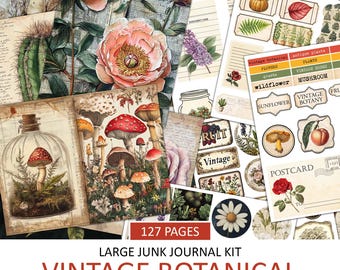 Kit de diario botánico vintage: Efímeras de plantas antiguas (descarga digital)