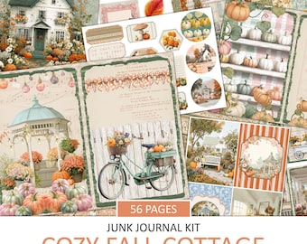 Cozy Fall Cottage Junk Journal Kit: Vintage Ephemera (Digital Download)