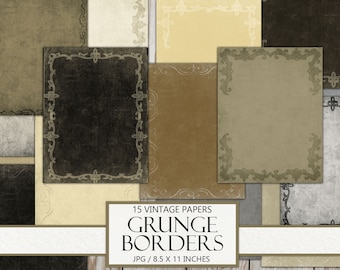 Grunge Border Junk Journal Paper: Distressed Vintage Ephemera (Digital Download)