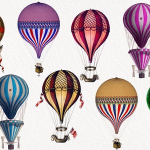 Vintage Hot Air Balloon Clipart, Antique Images, Authentic ...