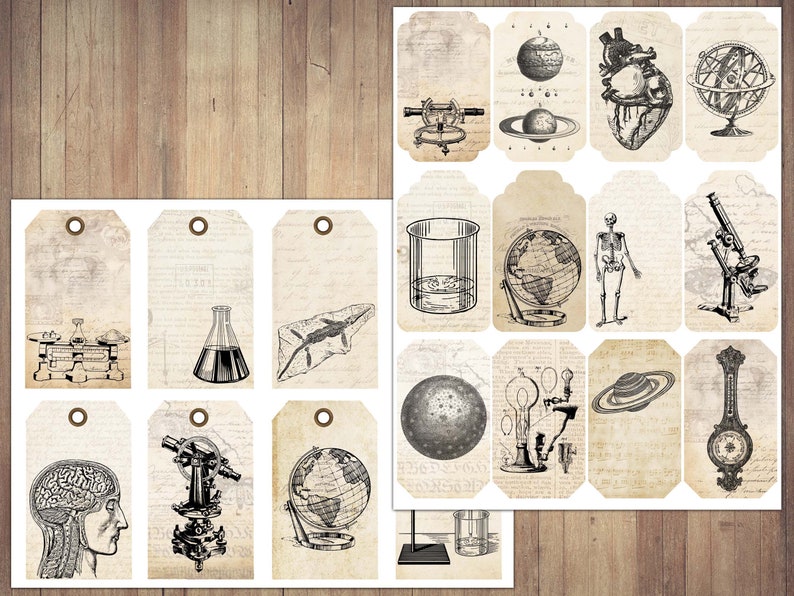Science Tag Vintage Science Tags: Junk Journal Ephemera (instant Download) - Etsy