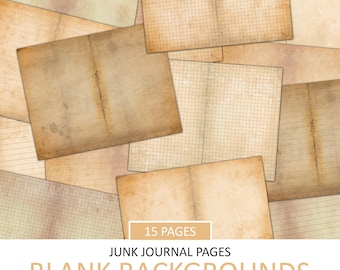 Blank Journal Paper, Vintage Lined Writing Paper, Graph, Unlined, Junk Journal Ephemera, Antique, Old Paper, Scrapbook Background, Printable