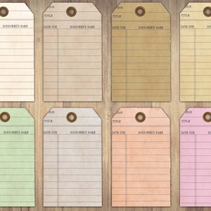 Vintage Library Card Tags: Junk Journal Ephemera (digital Download) - Etsy