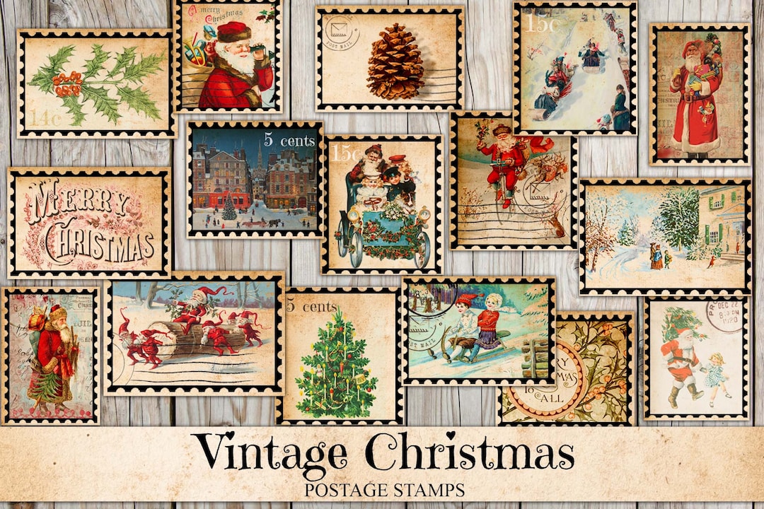 Printable Christmas Stamps Vintage Ephemera Fussy Cut Sticker Sheet printable-christmas-stamps-vintage-ephemera-fussy-cut-sticker-sheet