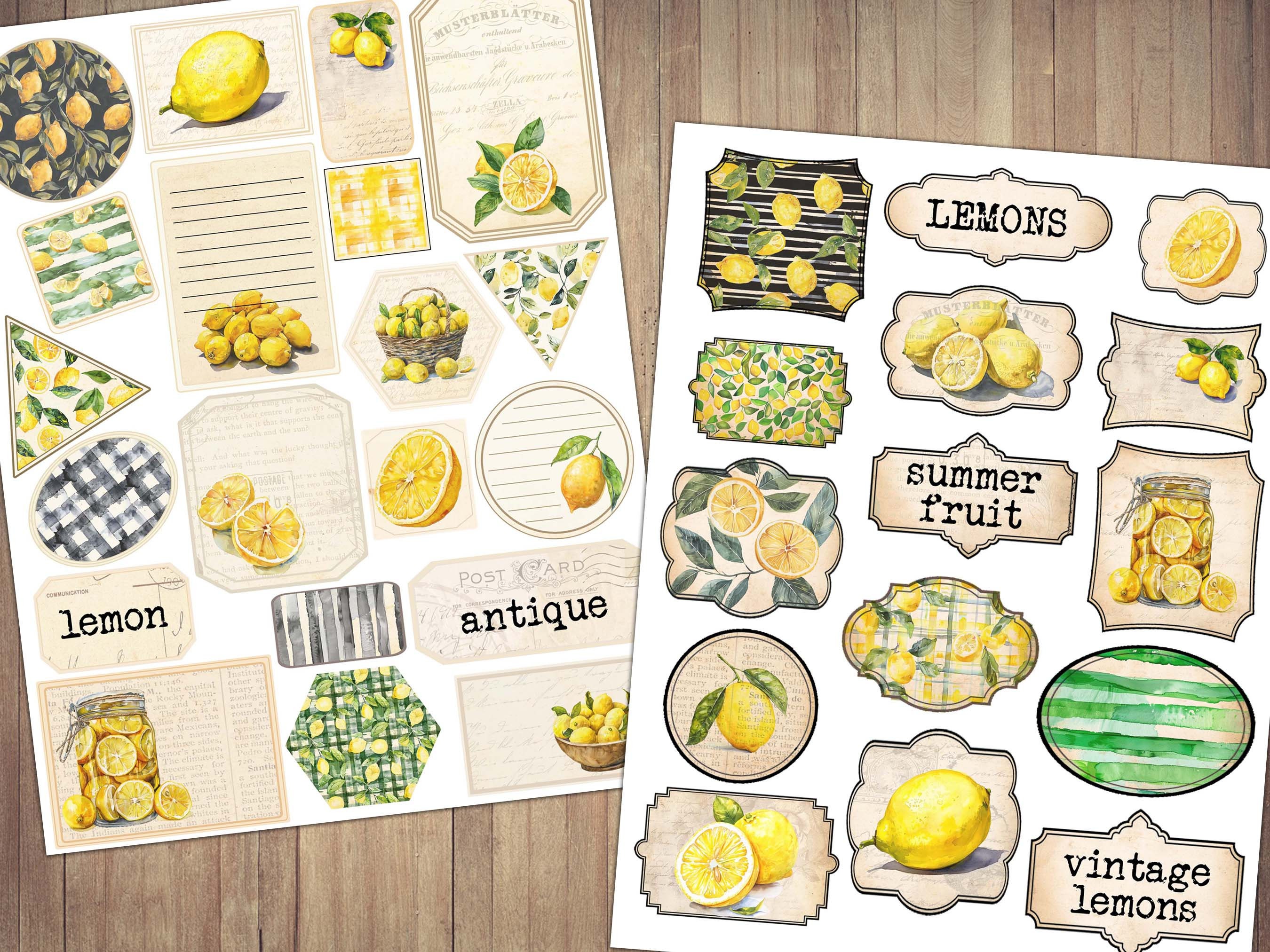 Lemon Labels. Amazon Vintage Lemon Labels: Junk Journal Ephemera (digital Download) - Etsy