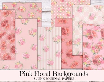 Pink Floral Paper - Etsy