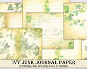 Printable Ivy Leaves Paper Digital Vintage Greenery Pages - Etsy