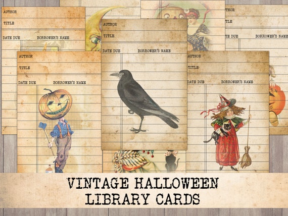 Vintage Halloween Journaling Cards / Printable Digital 