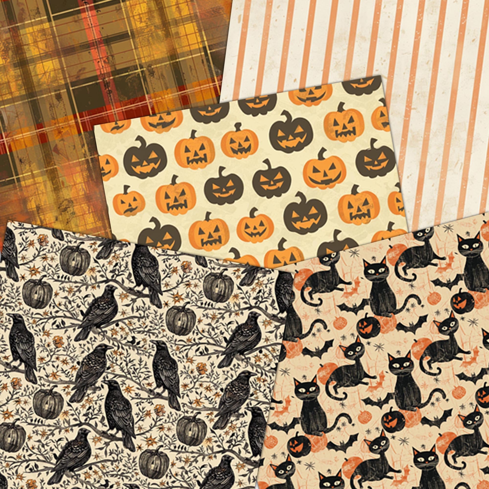 Halloween Scrapbook Paper: 20 Seamless Fall Patterns (PDF Download) - Etsy