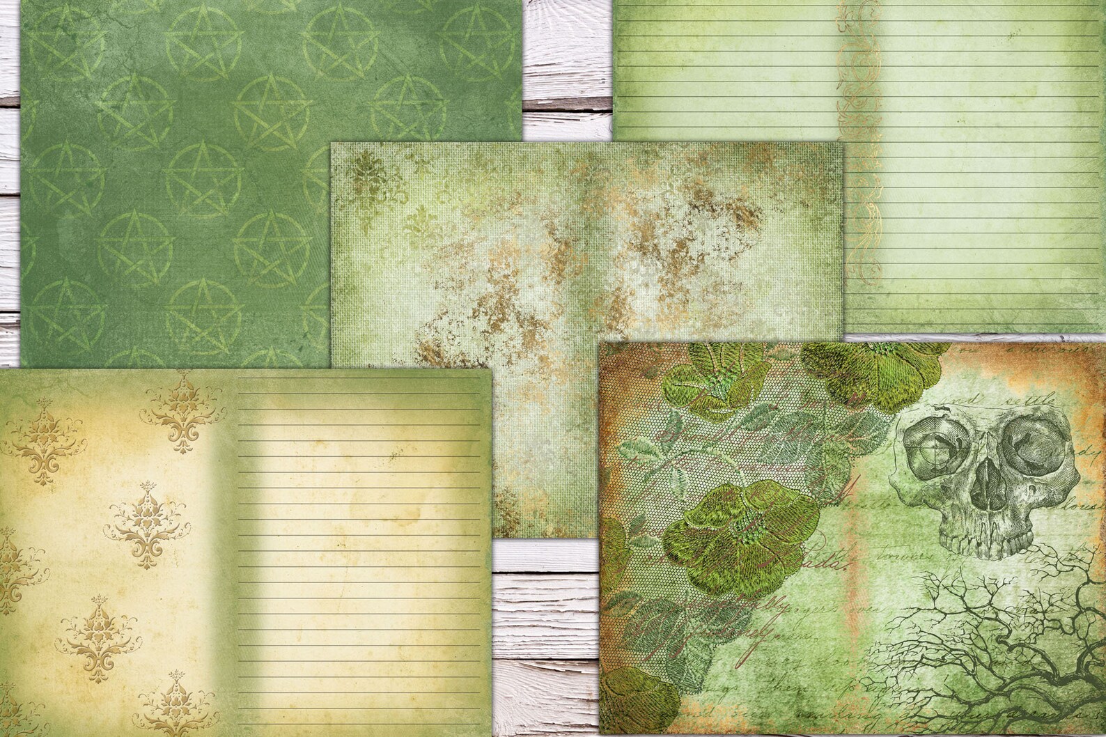 Forest Witch Junk Journal Kit: Green Witch Ephemera and Papers (digital ...