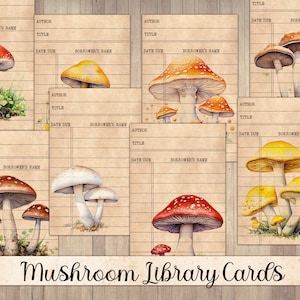 Tarjetas imprimibles de hongos vintage para biblioteca, recortes elegantes, paquete de efímeras, suministros para diarios basura, recortes de diario, álbum de recortes de hongos, collage