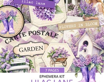 Lilac Lane Ephemera Kit: Vintage Floral Fussy Cuts (Digital Download)