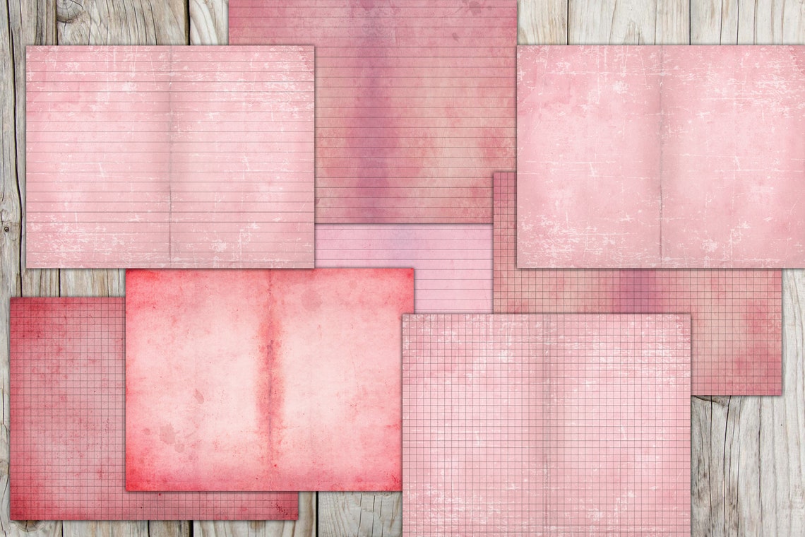 Pink Vintage Journal Paper: Lined, Graph, Unlined (digital Download) - Etsy