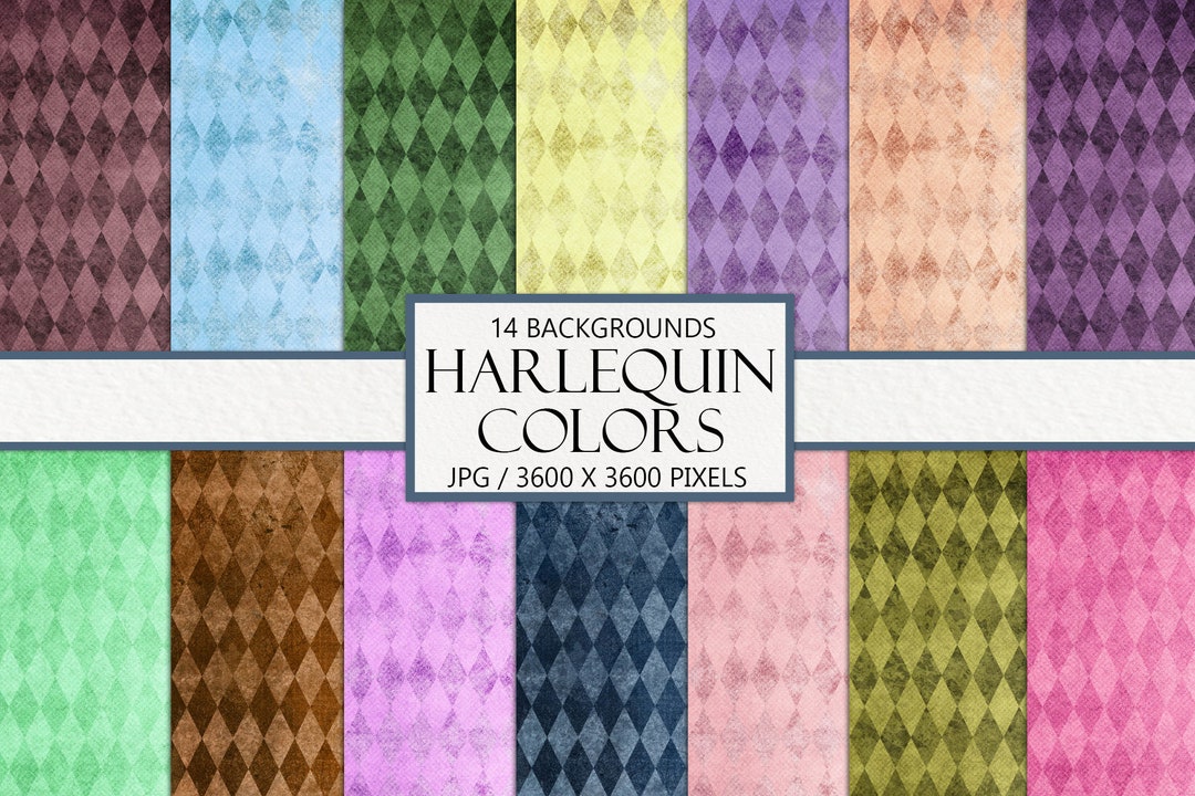 Distressed Harlequin Jewel Tone Color Vintage Papers Etsy
