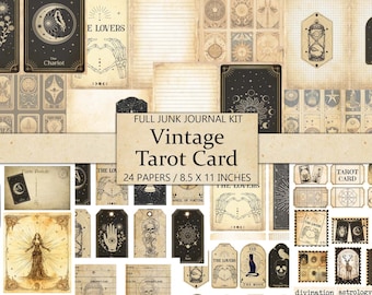 Vintage Tarot Card Junk Journal Kit: Antique Ephemera (Digital Download)