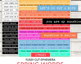 Spring Word Scraps: Junk Journal Ephemera (Digital Download)