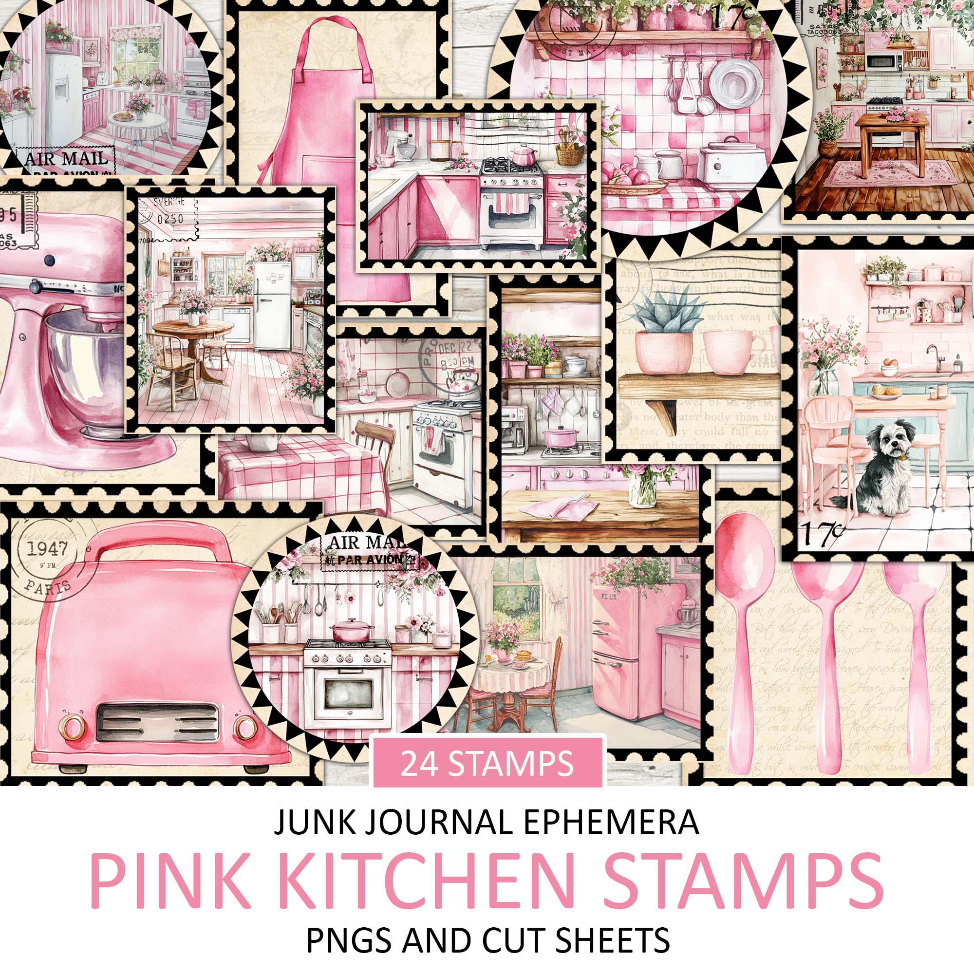 Carta Scrapbook Vintage XERE 40 Fogli 15x15 Cm - Ephemera Rosa Per Journaling E Album DIY - 4