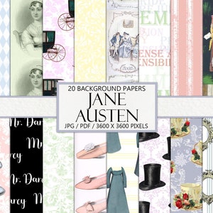 Jane Austen Journal Kit, Regency Women, Jane Austen Paper, Regency Digital,  Junk Journal, Digital Download, Scrapbook Paper 