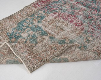 Worn Vintage Rug - rug in good condition - Persian Rug - Rug - Area Rug - 4x6 Rug - Turkish Rug - Oushak Rug - Wool Rug - Old Rug
