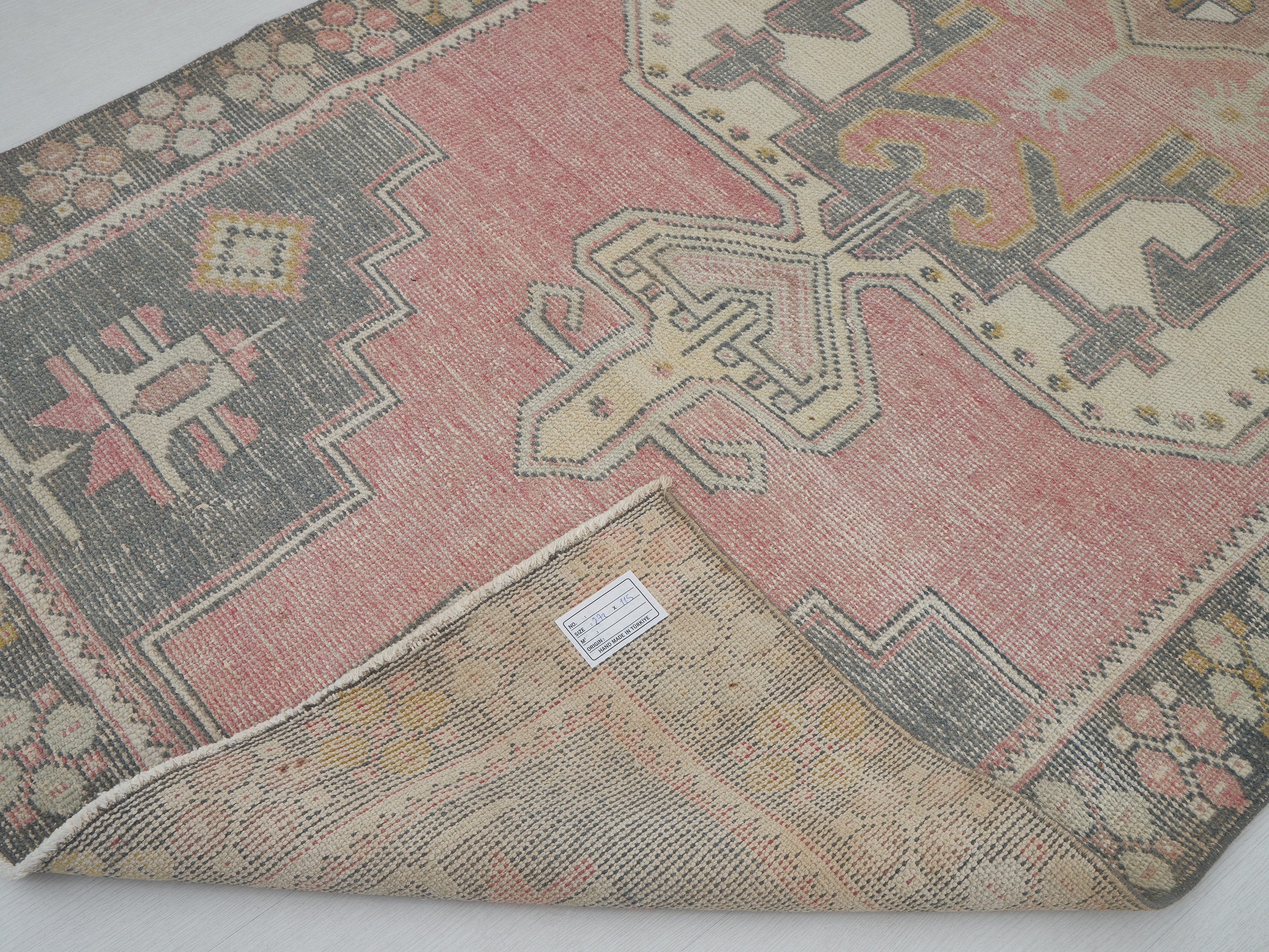 red vintage rug - 4x8 turkish rug - 4x8 distressed rug - wool antique rug- 4x8 rug - 5x8 carpet - Size of this rug 270x115 cm - 8.9x3.8 feet