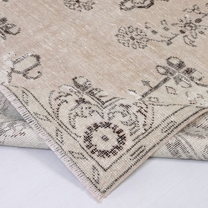 5x9 Vintage Rug beige - Natural Rug - Oushak Rug - Turkish Rug - Neutral Rug - Persian Rug - Rustic Rug - handmade rug - Rug, Vintage Carpet