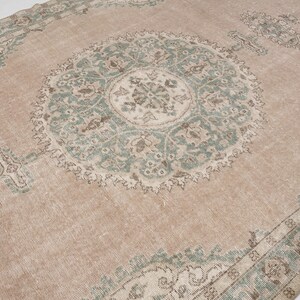 Old Rug Wool - Area Rug - Rug - Oushak Rug - Neutral Rug - Persian Rug - Vintage Rug - Turkish Rug - Tabriz Rug - Antique Rug - Bohemian Rug