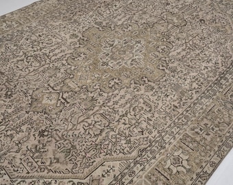 Turkish Area Rug, Vintage Rug, Heriz Rug, Persian Rug, Oushak Rug, Rug 6x9, Antique Rug, Wool Rug, Mahal Rug, Tabriz Rug, Southwestern Rug