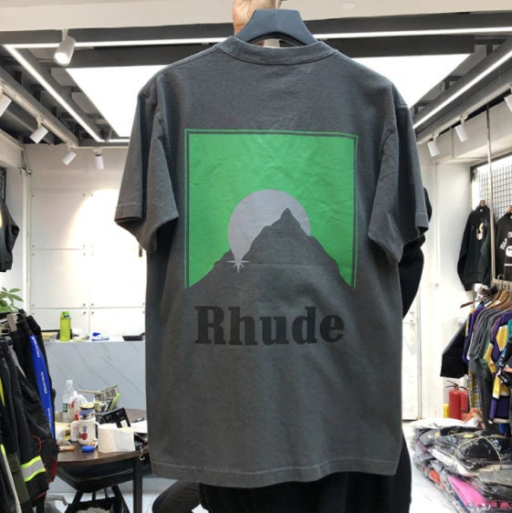 Rhude green t shirt Clearance