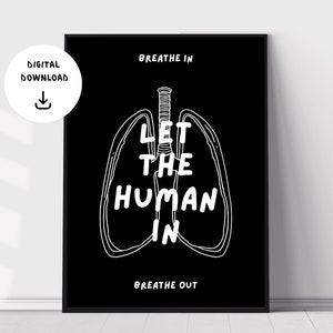 De monstruos y hombres, humanos, impresión de pared musical, cartel de música minimalista, arte de pared de música independiente, impresión de letras imprimibles, descarga digital