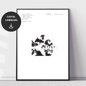 Personalised Song Lyrics Print, Minimal Abstract Wall Art, Custom Lyrics Music Poster, Printable Lyrics, Minimal Print, Digital Download